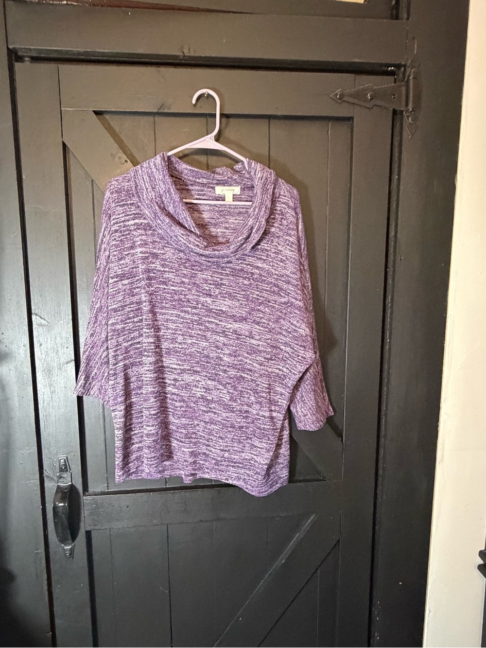 Dress Barn Purple Marled Cowl Neck Sweater